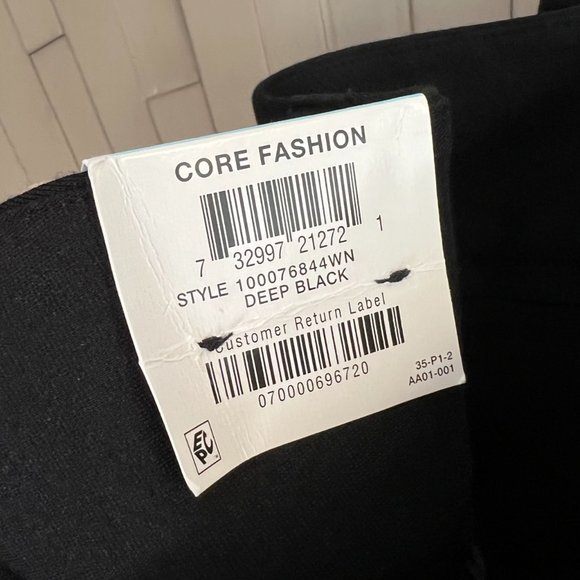 NWT PLUS PETITE Alfani Trouser Leg Black Faux Leather Trim Pants 20 SHORT NEW - Picture 9 of 12